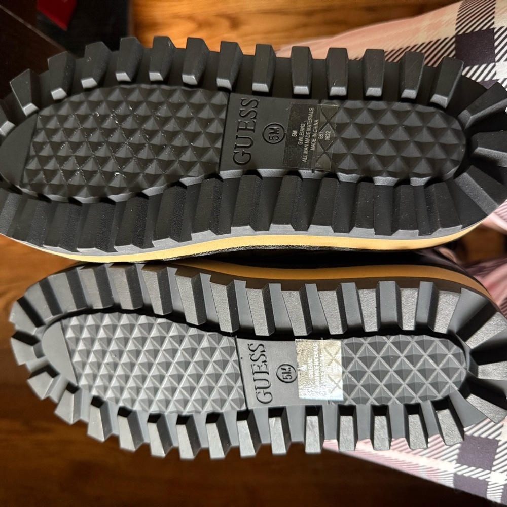Guess Black and Cream Sole Sneakers